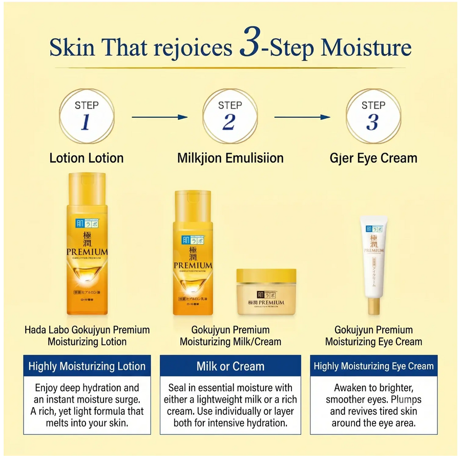 Hada Labo Gokujyun Premium Hyaluronic Milky Lotion 140ml – Deep Hydration Emulsion