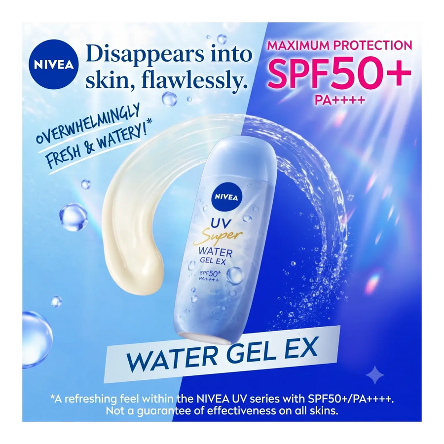 Nivea UV Water Gel EX 80g – Hydrating Japanese Sunscreen SPF50+ PA++++