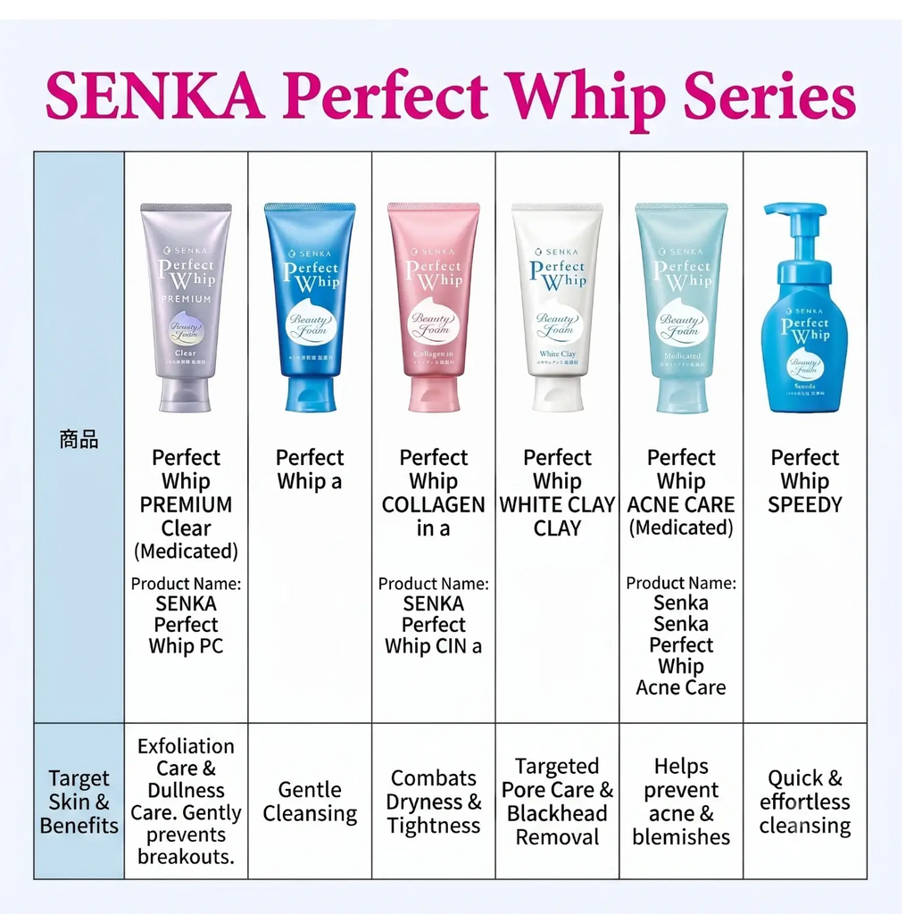 Shiseido Senka Perfect Whip 120g – Rich Foam Facial Cleanser