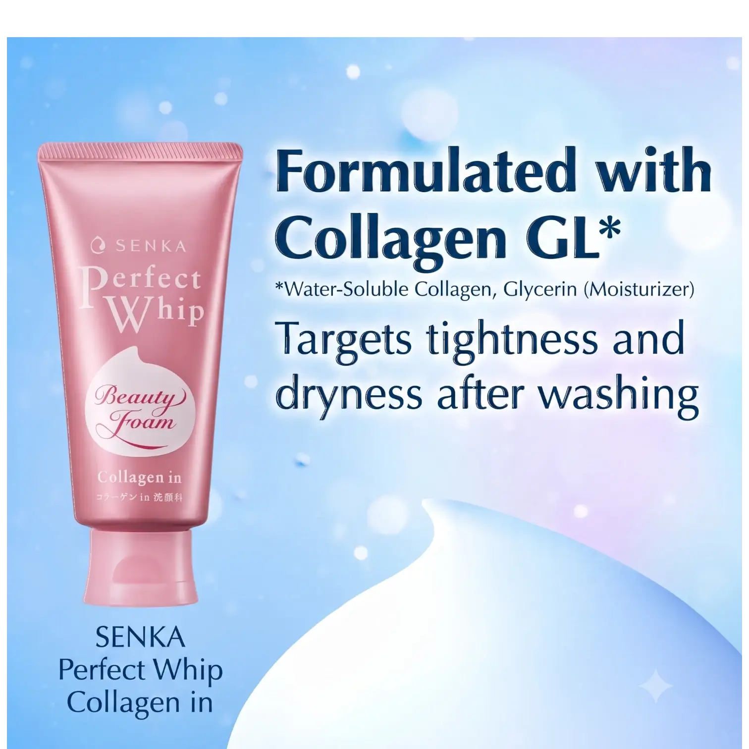 Shiseido Senka Perfect Whip Collagen In 120g – Firming Foam Cleanser