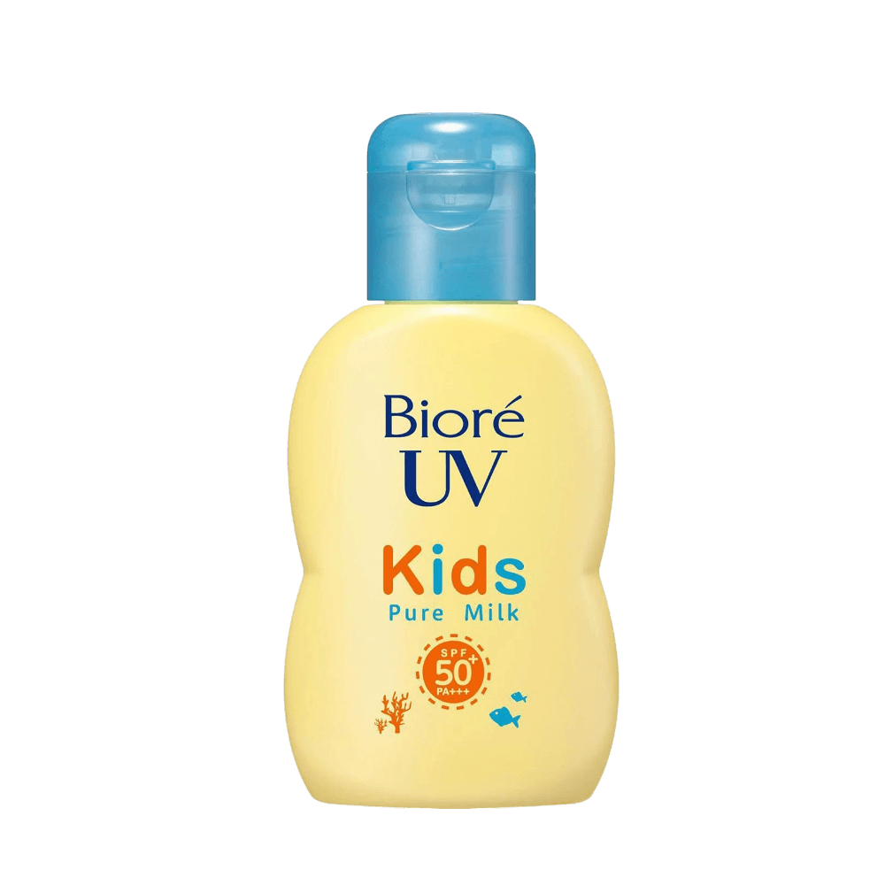 Biore UV Kids Pure Milk Sunscreen SPF50+ PA++++ 70g gentle sunscreen for kids with lightweight milk texture and strong UV protection