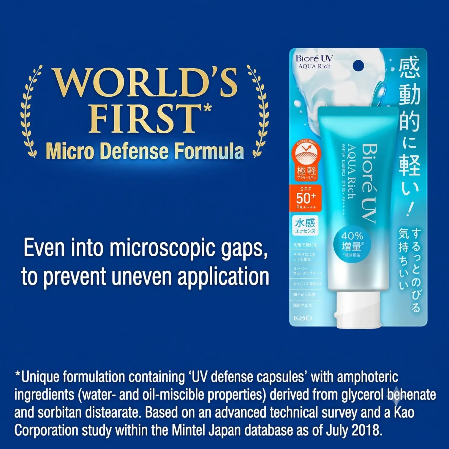 Biore UV Aqua Rich Watery Essence 70g – Lightweight Sunscreen SPF50+ PA++++