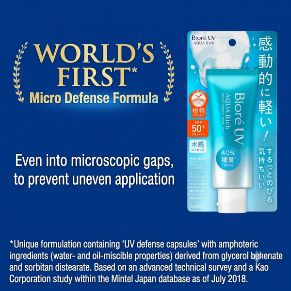 Biore UV Aqua Rich Watery Essence 70g – Lightweight Sunscreen SPF50+ PA++++