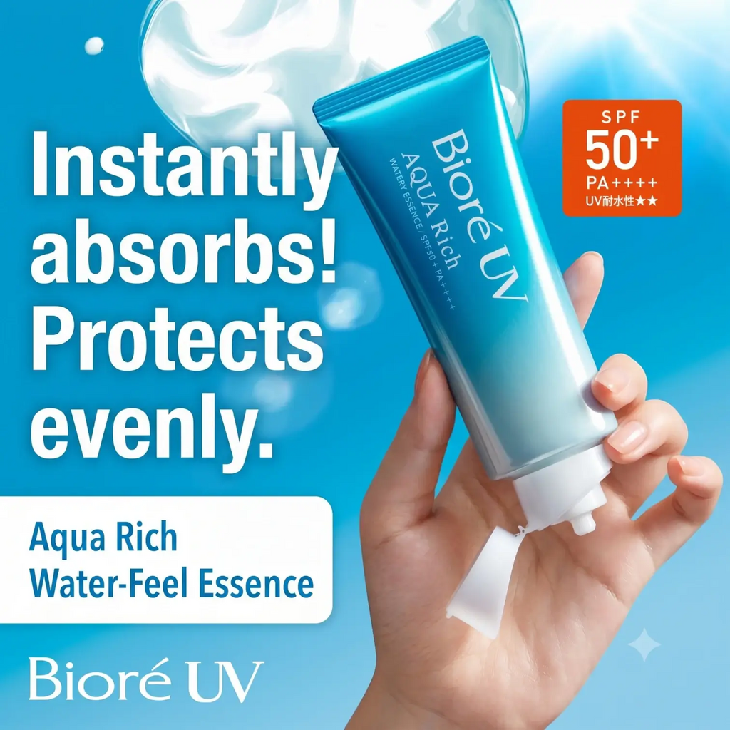 Biore UV Aqua Rich Watery Essence 70g – Lightweight Sunscreen SPF50+ PA++++