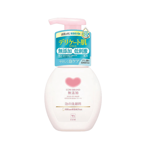Cow Brand Mutenka Foaming Facial Wash gentle amino acid cleanser for sensitive skin hydration, 160ml pump