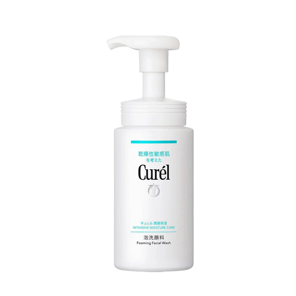 Curél Foaming Facial Wash sensitive skin cleanser protecting natural ceramides and calming dryness, 150ml pump