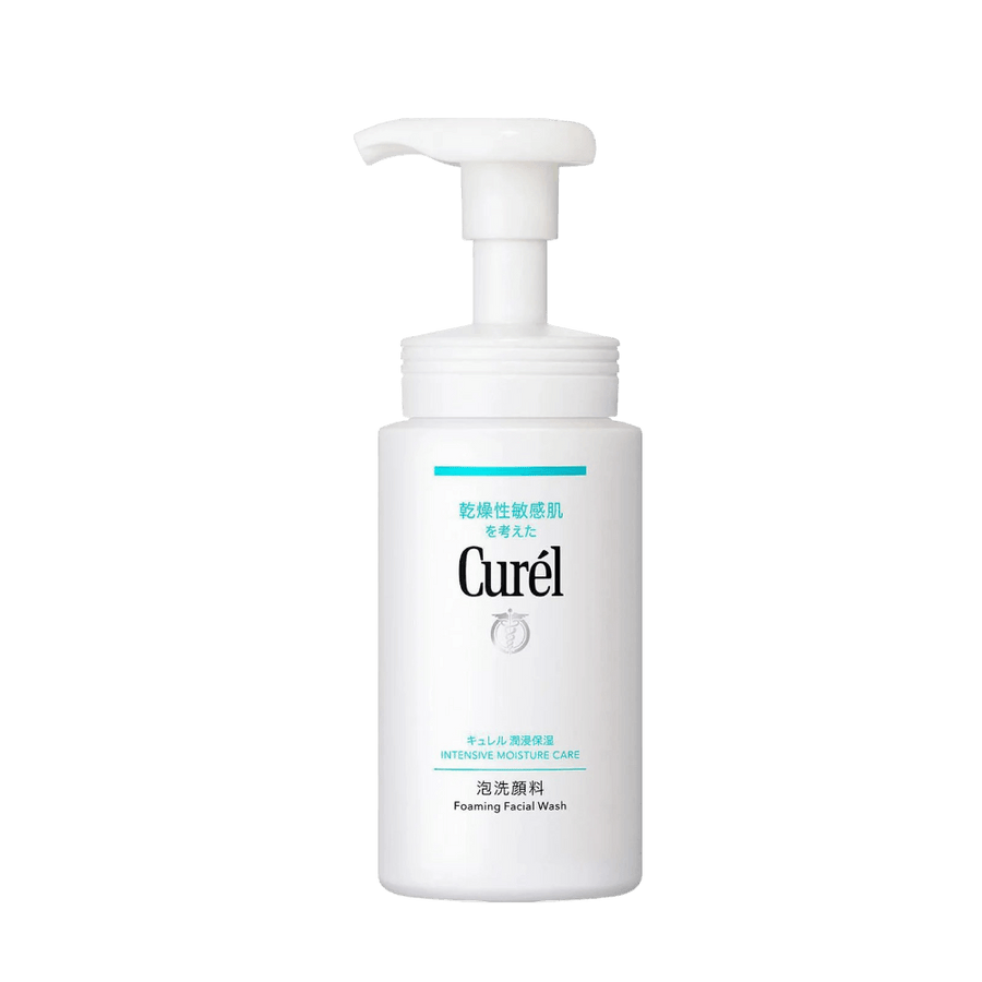 Curél Foaming Facial Wash sensitive skin cleanser protecting natural ceramides and calming dryness, 150ml pump