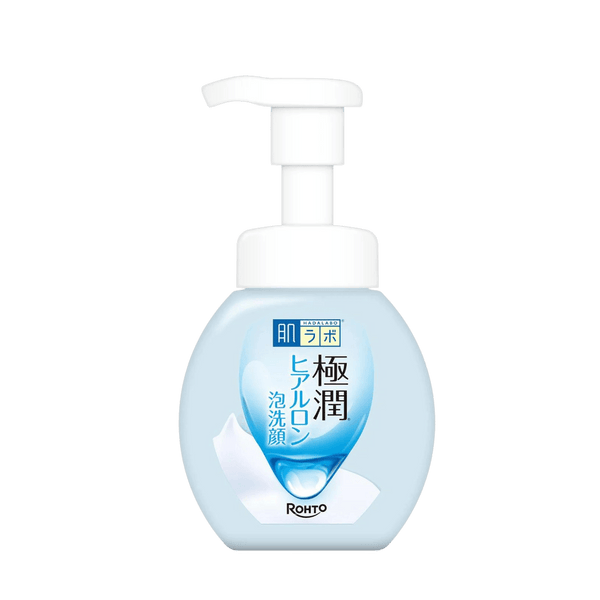 Hada Labo Gokujyun Hyaluronic Acid Foaming Face Wash intense hydration cleanser for plump and bright glowing skin, 160ml