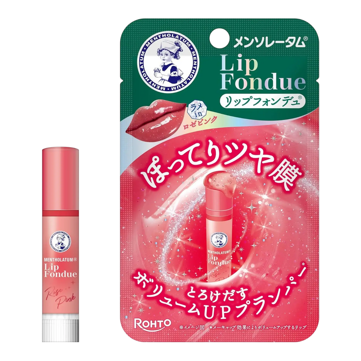 Mentholatum Lip Fondue Rose Pink 3.2g SPF13 PA++ authentic Japan Version glossy tinted lip balm available in Pakistan
