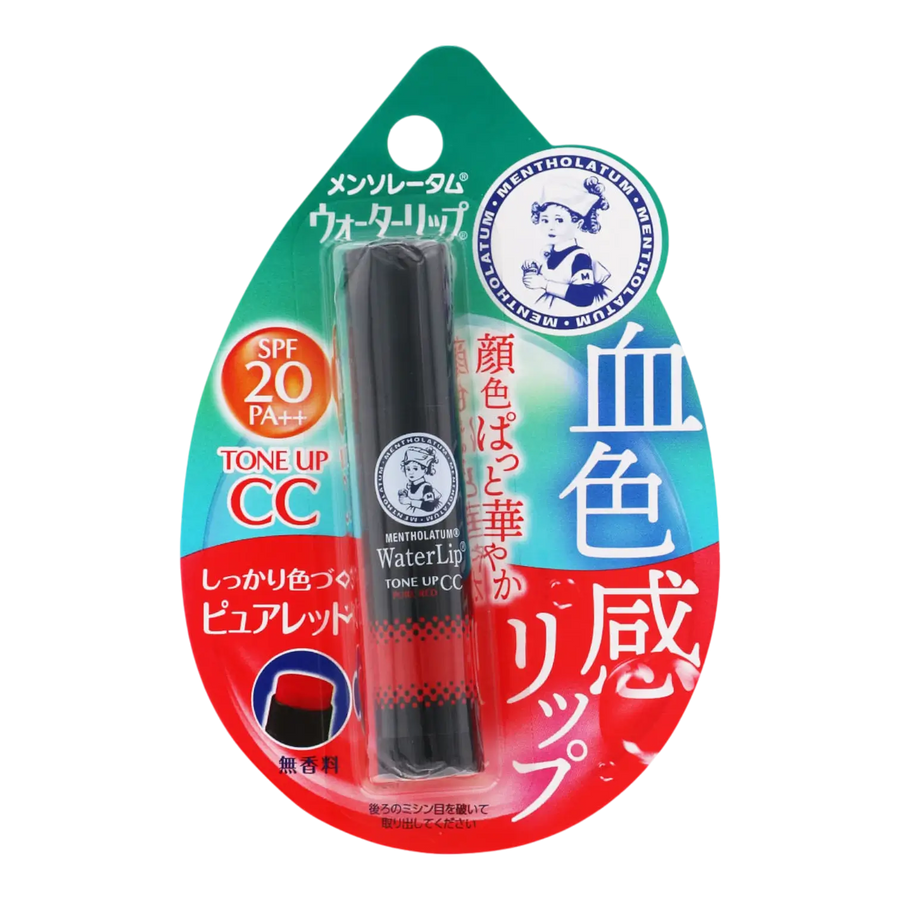 Mentholatum Water Lip Tone Up CC Pure Red authentic Japan Version tinted lip balm with SPF20 PA++ available in Pakistan