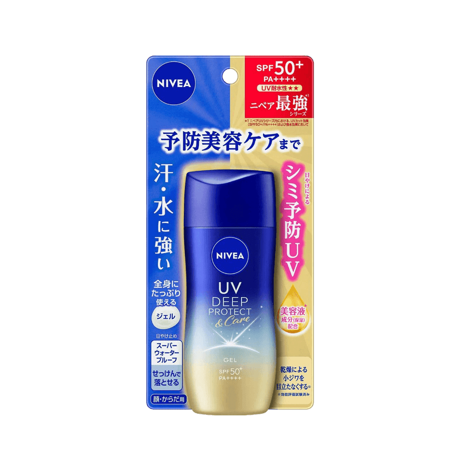 Nivea UV Deep Protect & Care Gel 80g Japanese SPF50+ PA++++ sunscreen gel for hydrated skin in Pakistan
