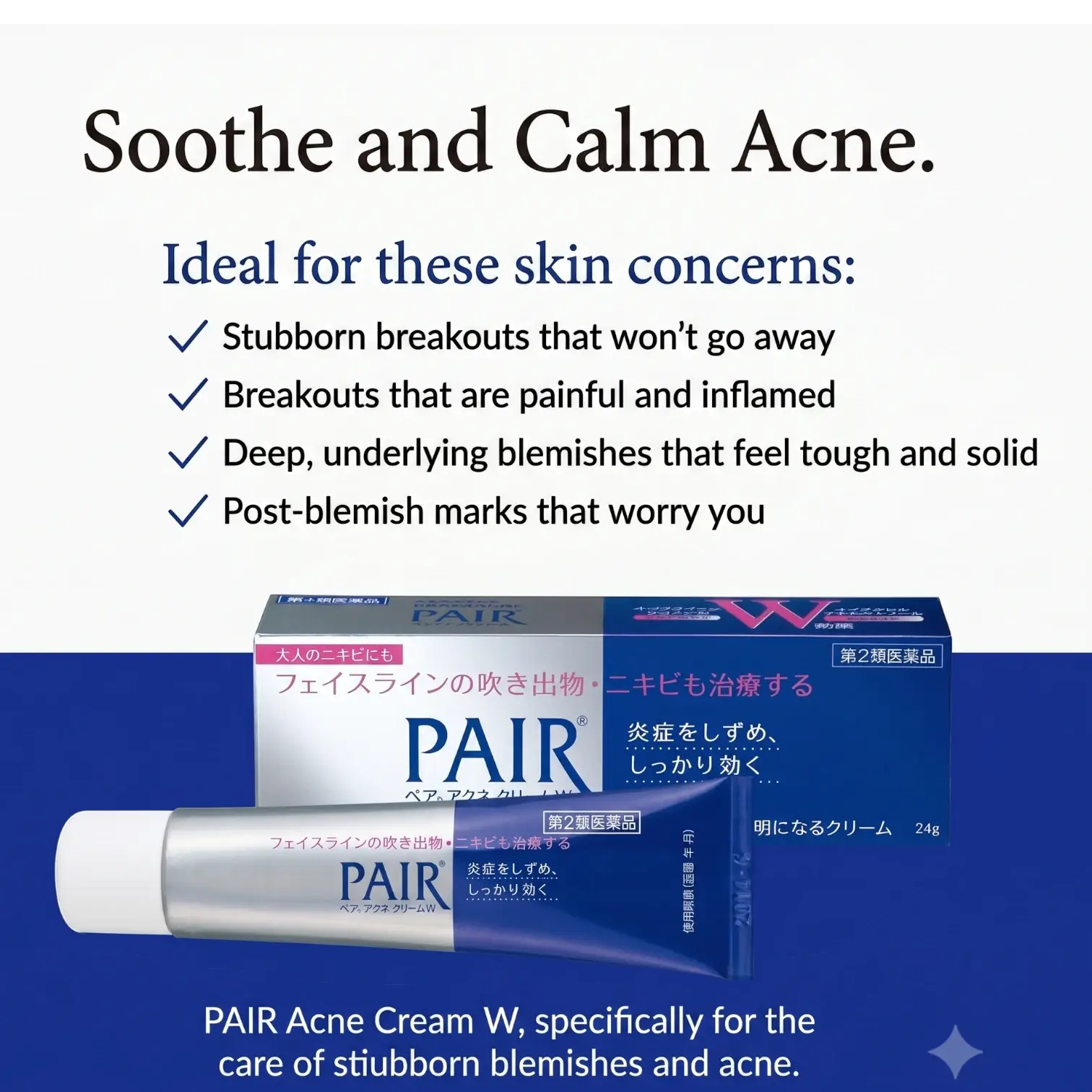 Lion Pair Acne Cream W Medicated 24g – Anti-Inflammatory Acne Treatment