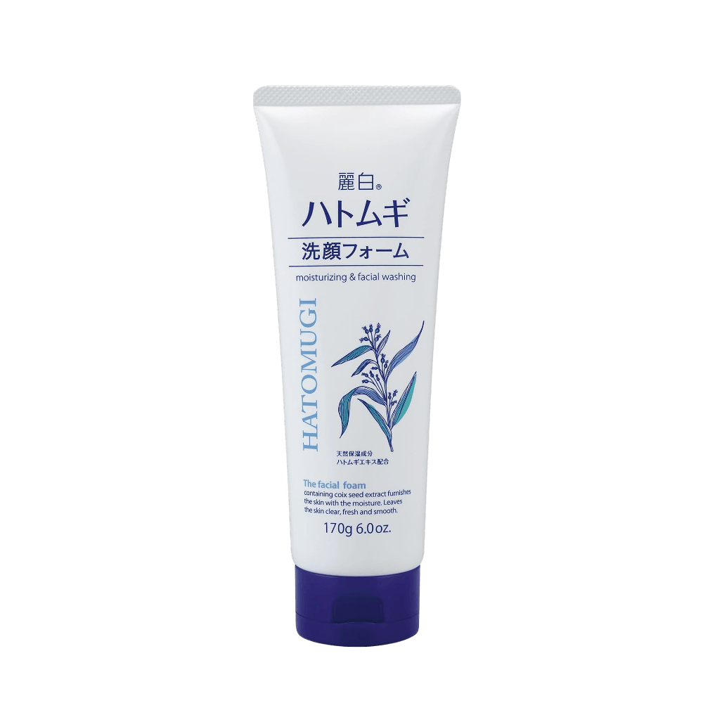 Reihaku Hatomugi Moisturizing Facial Cleanser using coix seed extract to hydrate and promote bright clear skin, 170g
