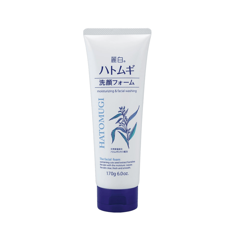 Reihaku Hatomugi Moisturizing Facial Cleanser using coix seed extract to hydrate and promote bright clear skin, 170g