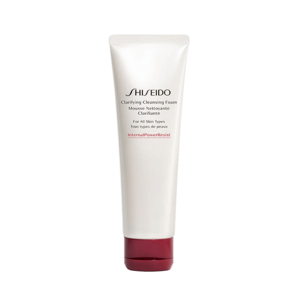 Shiseido Clarifying Cleansing Foam 125ml rich foaming face wash that removes impurities excess oil and refines skin texture for a clear finish