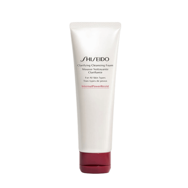 Shiseido Clarifying Cleansing Foam 125ml rich foaming face wash that removes impurities excess oil and refines skin texture for a clear finish