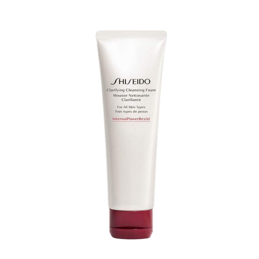 Shiseido Clarifying Cleansing Foam 125ml rich foaming face wash that removes impurities excess oil and refines skin texture for a clear finish