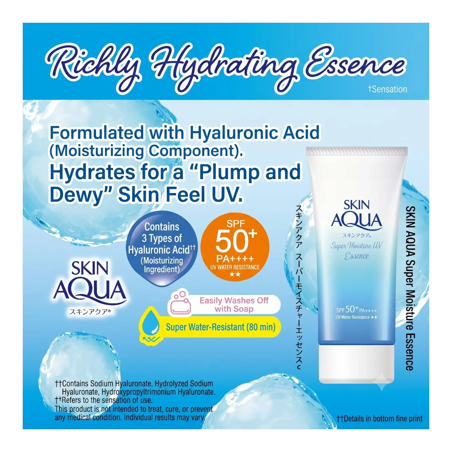 Skin Aqua Super Moisture UV Essence 80g – Moisturizing Sunscreen SPF50+ PA++++