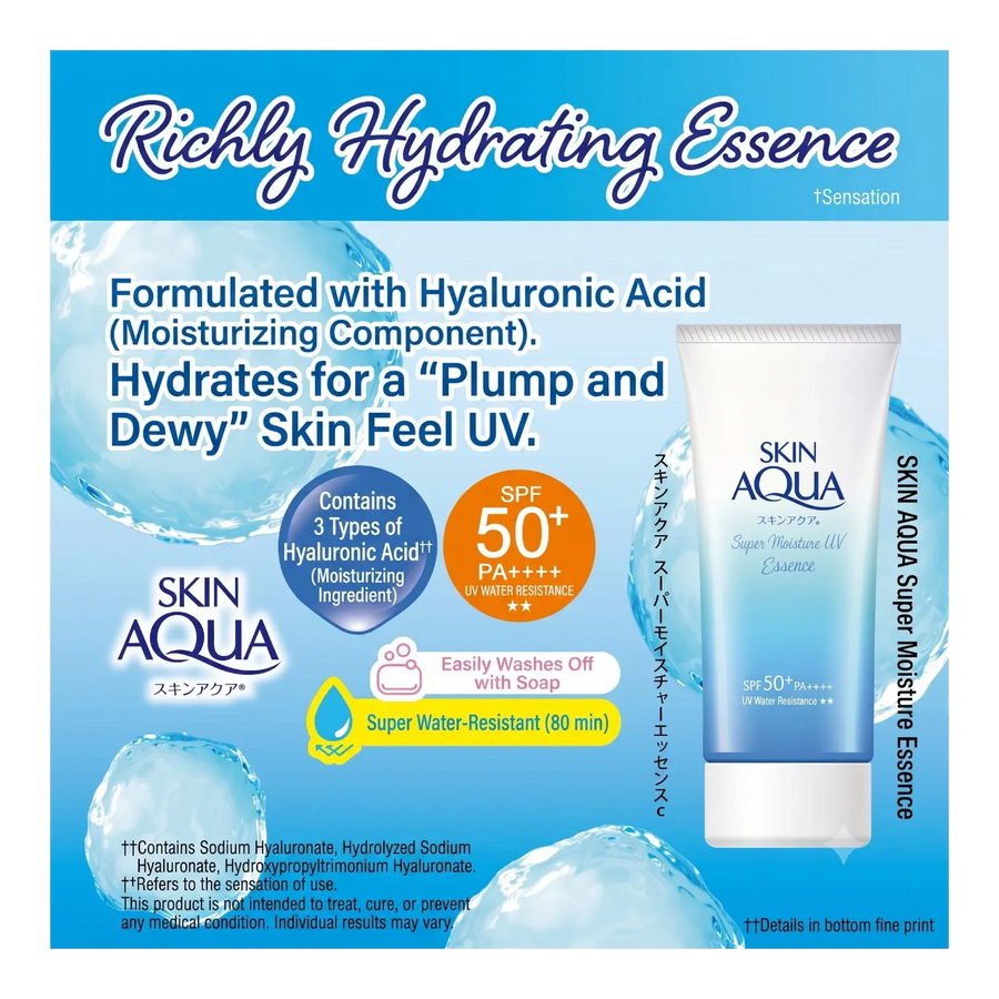 Skin Aqua Super Moisture UV Essence 80g – Moisturizing Sunscreen SPF50+ PA++++