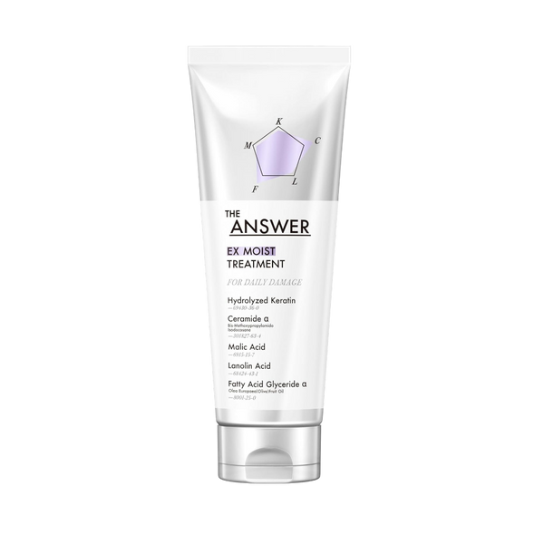 The Answer EX Moist Treatment repairing daily UV and friction damage for smooth hydrated and bright hair, 220g