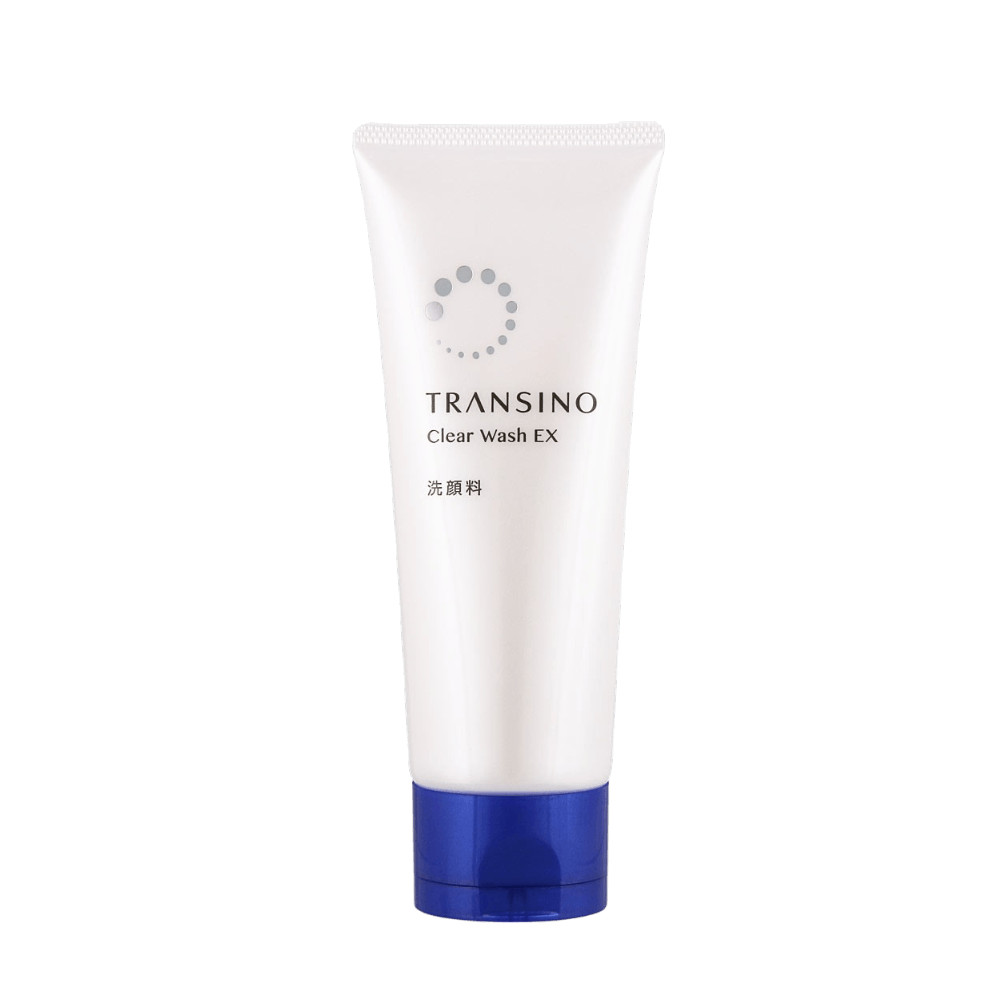 Transino Clear Wash EX Brightening Face Wash creamy purifying cleanser removing dullness for a bright glowing skin tone, 100g